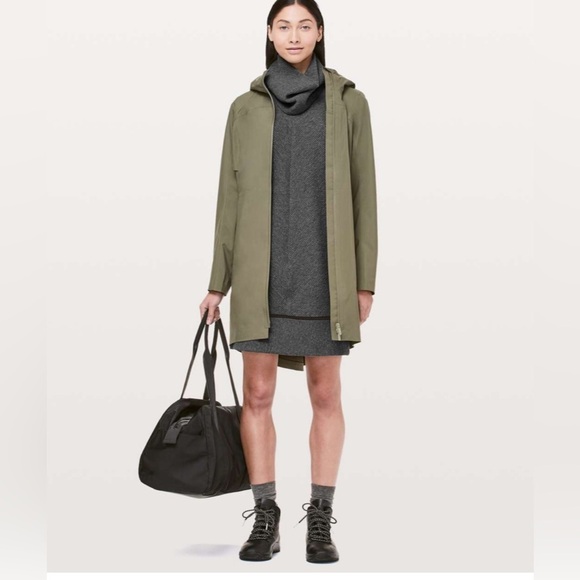 Lululemon On Repeat Dress - Heathered core dark grey. Optional cozy collar. 4. - Picture 7 of 10